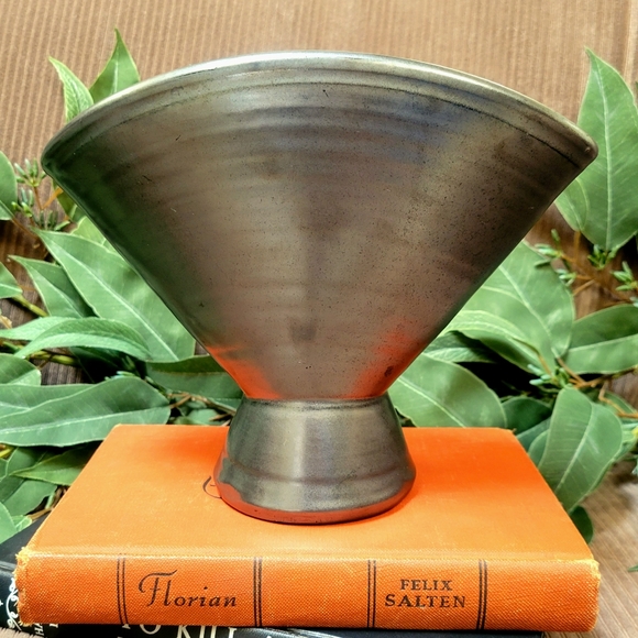 ✒️VTG Prinknash Pewter Redware Fan Vase Circa 1950s HARD TO FIND! - Picture 5 of 9